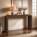  Meridian Toulon Brown Oak Veneer Console Table IMAGE 2