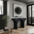  Meridian Pomezia Black Marble Finish Console Table IMAGE 2