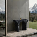 Meridian Pomezia Black Marble Finish Console Table IMAGE 3