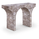  Meridian Pomezia Brown Marble Finish Console Table IMAGE 1
