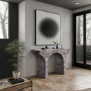  Meridian Pomezia Brown Marble Finish Console Table IMAGE 2