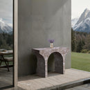  Meridian Pomezia Brown Marble Finish Console Table IMAGE 3