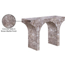  Meridian Pomezia Brown Marble Finish Console Table IMAGE 8