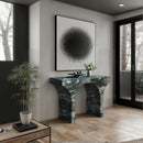  Meridian Pomezia Green Marble Finish Console Table IMAGE 2