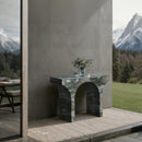  Meridian Pomezia Green Marble Finish Console Table IMAGE 3
