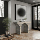  Meridian Pomezia Natural Travertine Finish Console Table IMAGE 2