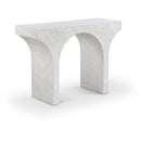  Meridian Pomezia White Marble Finish Console Table IMAGE 1