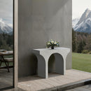  Meridian Pomezia White Marble Finish Console Table IMAGE 3