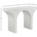  Meridian Pomezia White Marble Finish Console Table IMAGE 7