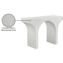  Meridian Pomezia White Marble Finish Console Table IMAGE 8