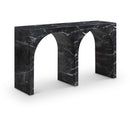  Meridian Faenza Black Marble Finish Console Table IMAGE 1