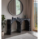  Meridian Faenza Black Marble Finish Console Table IMAGE 2
