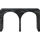  Meridian Faenza Black Marble Finish Console Table IMAGE 3