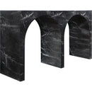  Meridian Faenza Black Marble Finish Console Table IMAGE 4