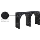  Meridian Faenza Black Marble Finish Console Table IMAGE 7