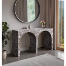  Meridian Faenza Brown Marble Finish Console Table IMAGE 2