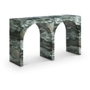  Meridian Faenza Green Marble Finish Console Table IMAGE 1