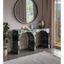  Meridian Faenza Green Marble Finish Console Table IMAGE 2