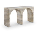  Meridian Faenza Natural Travertine Finish Console Table IMAGE 1