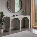  Meridian Faenza Natural Travertine Finish Console Table IMAGE 2