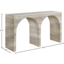  Meridian Faenza Natural Travertine Finish Console Table IMAGE 6