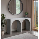  Meridian Faenza White Marble Finish Console Table IMAGE 2