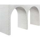  Meridian Faenza White Marble Finish Console Table IMAGE 4