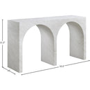  Meridian Faenza White Marble Finish Console Table IMAGE 6