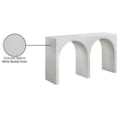  Meridian Faenza White Marble Finish Console Table IMAGE 7
