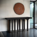  Meridian Westfield Black Solid Wood And Oak Veneer Console Table IMAGE 2