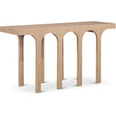  Meridian Westfield Natural Solid Wood And Oak Veneer Console Table IMAGE 1