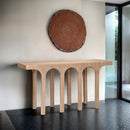  Meridian Westfield Natural Solid Wood And Oak Veneer Console Table IMAGE 2