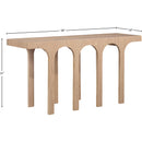  Meridian Westfield Natural Solid Wood And Oak Veneer Console Table IMAGE 6