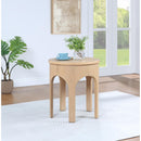  Meridian Westfield Natural Solid Wood And Oak Veneer End / Side Table IMAGE 2