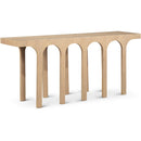  Meridian Westfield Natural Solid Wood And Oak Veneer Console Table IMAGE 1
