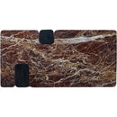 Meridian Ravenna Burgundy Genuine Marble Top And Oak Wood Base Coffee Table IMAGE 6