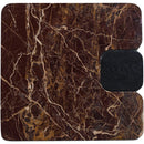  Meridian Ravenna Burgundy Genuine Marble Top And Oak Wood Base End / Side Table IMAGE 6