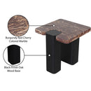  Meridian Ravenna Burgundy Genuine Marble Top And Oak Wood Base End / Side Table IMAGE 8