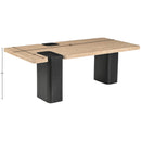  Meridian Ravenna Natural Genuine Travertine Top And Oak Wood Base Coffee Table IMAGE 12