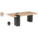  Meridian Ravenna Natural Genuine Travertine Top And Oak Wood Base Coffee Table IMAGE 13