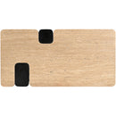  Meridian Ravenna Natural Genuine Travertine Top And Oak Wood Base Coffee Table IMAGE 5