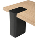  Meridian Ravenna Natural Genuine Travertine Top And Oak Wood Base Coffee Table IMAGE 9