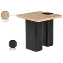  Meridian Ravenna Natural Genuine Travertine Top And Oak Wood Base End / Side Table IMAGE 10