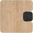  Meridian Ravenna Natural Genuine Travertine Top And Oak Wood Base End / Side Table IMAGE 5