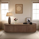  Meridian Moana Brown Solid Wood Storage Coffee Table IMAGE 2