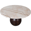  Meridian Treviso Beige Marble Top And Mango Wood Base Coffee Table IMAGE 3
