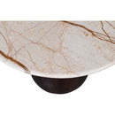 Meridian Treviso Beige Marble Top And Mango Wood Base Coffee Table IMAGE 6