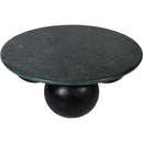  Meridian Treviso Green Marble Top And Mango Wood Base Coffee Table IMAGE 3