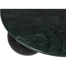  Meridian Treviso Green Marble Top And Mango Wood Base Coffee Table IMAGE 6