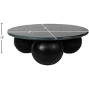  Meridian Treviso Green Marble Top And Mango Wood Base Coffee Table IMAGE 7